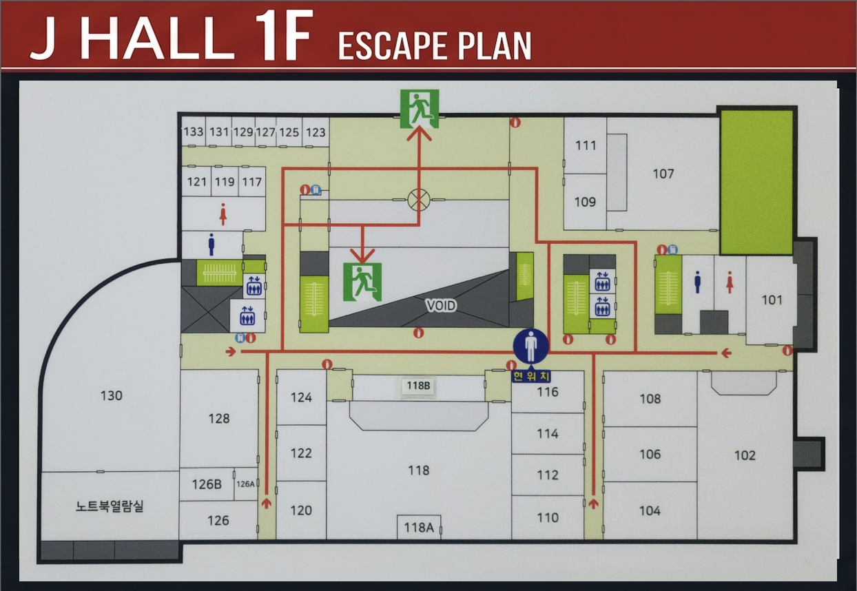 J Hall 1F floor plan